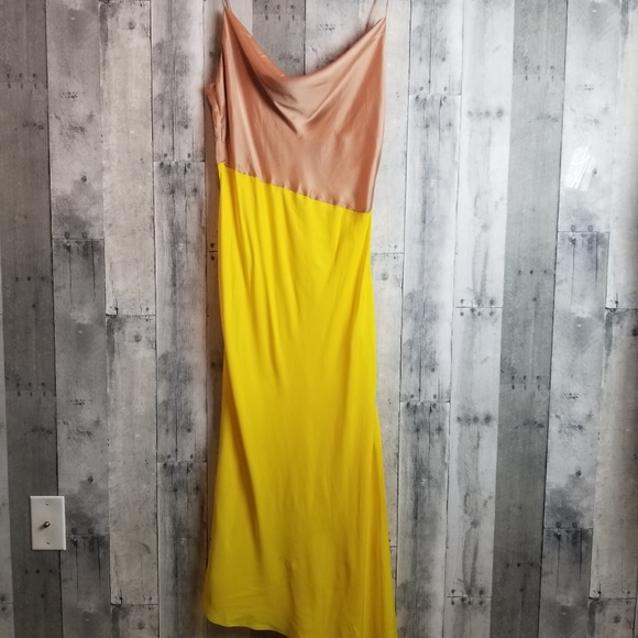 zara block color slip dress